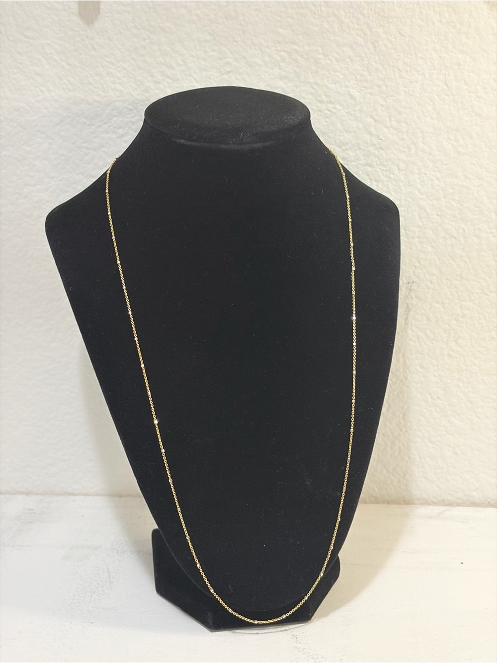 925 Sterling Silver Delicate Chain Necklace - Women Jewelry 24”/ Two tone